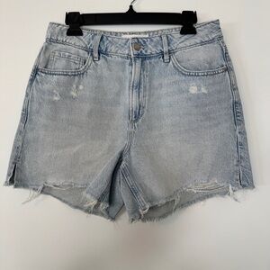 Dynamite Justina High Rise Straight Denim Shorts Jeans Light Indigo Santa Fe 30